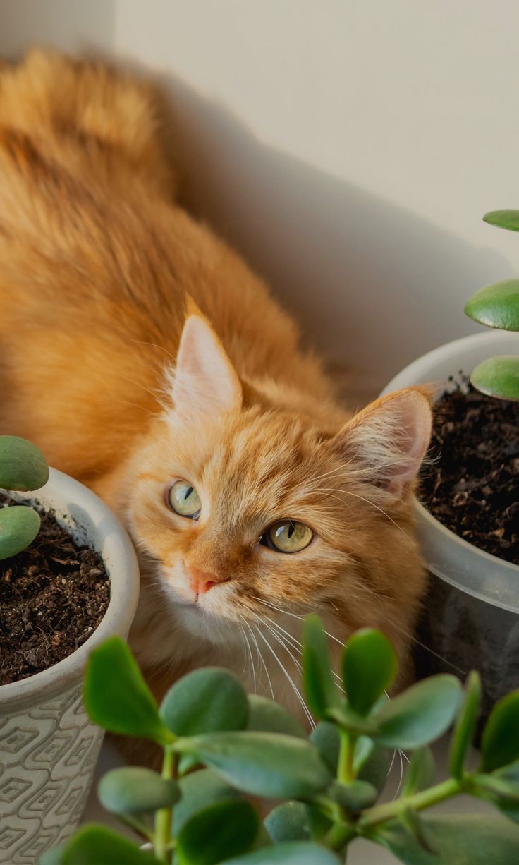 cat beyond plants